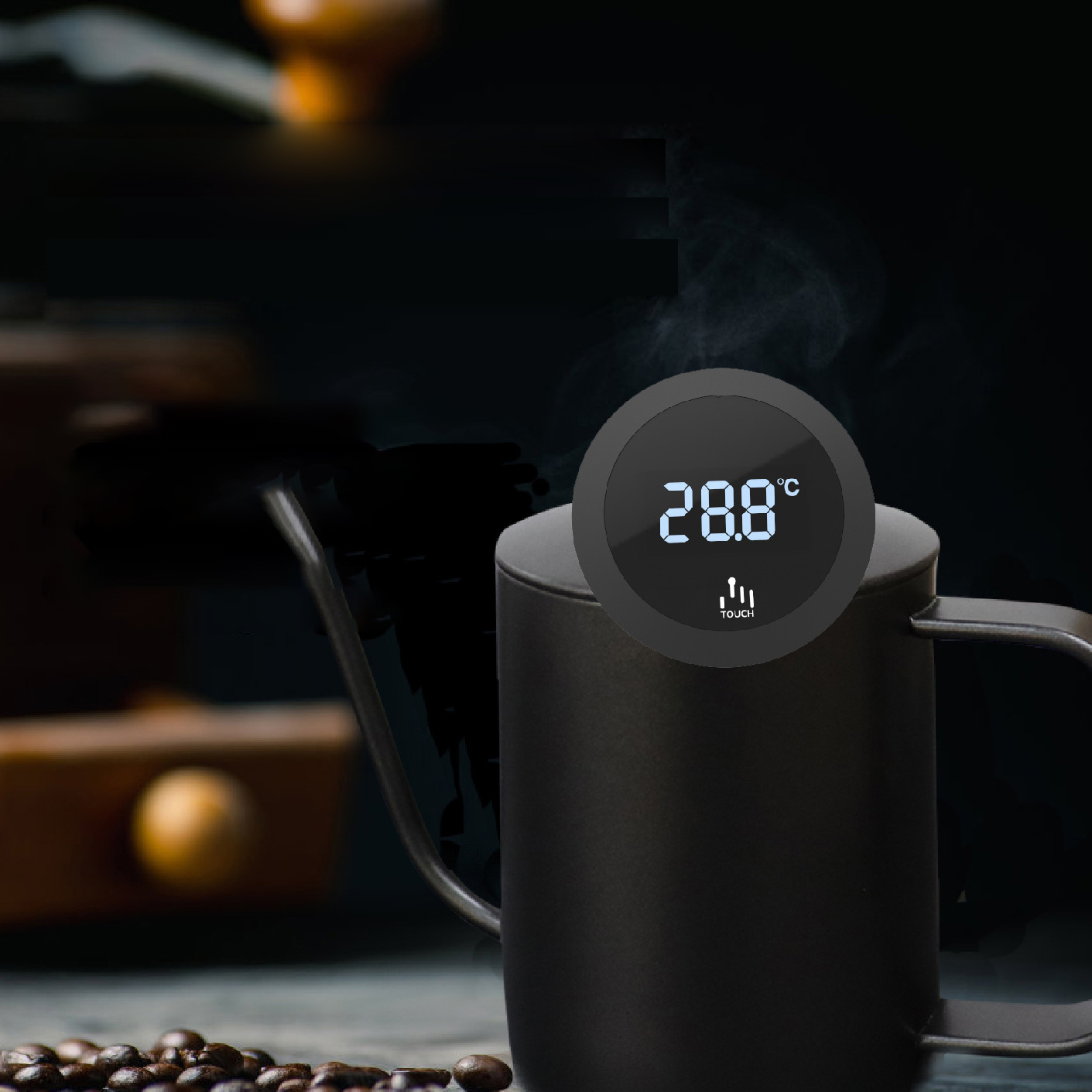Milk Steaming Pitcher - 0 to100 ℃ termometer Dial layar