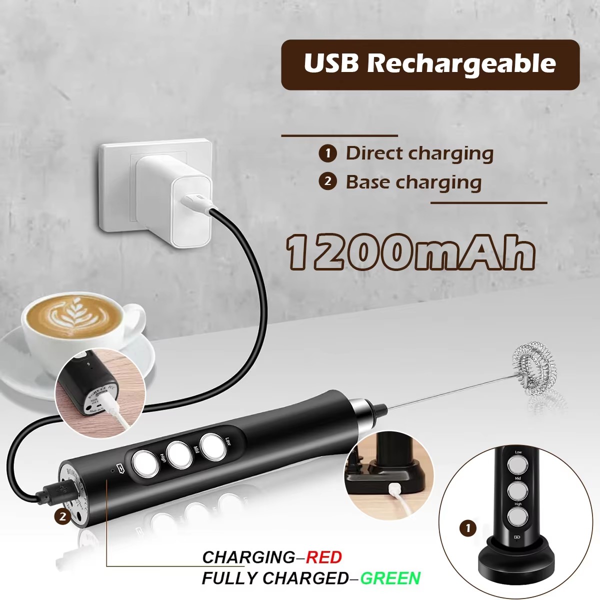 Pengocok susu listrik nirkabel - Milk Steaming Pitcher ulasan dan harga