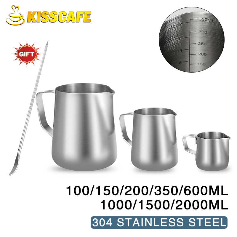 Teko susu Frother, wadah baja  - Milk Steaming Pitcher ulasan dan harga